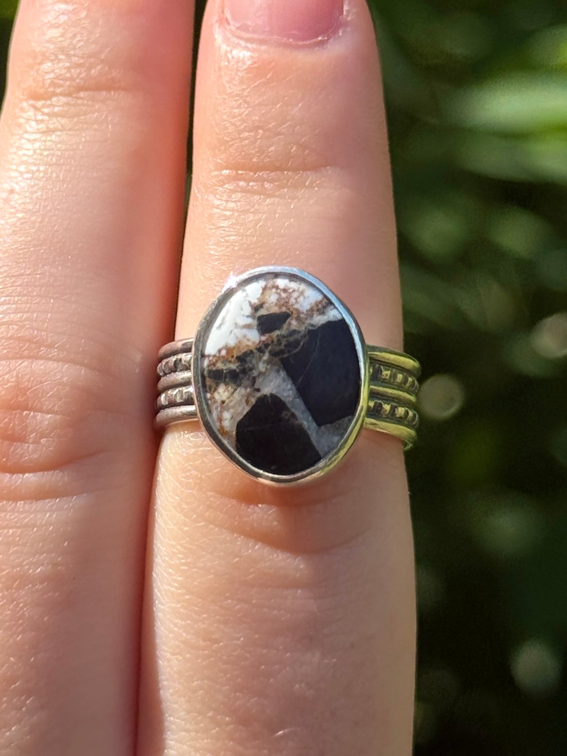 White Buffalo Turquoise Statement Ring