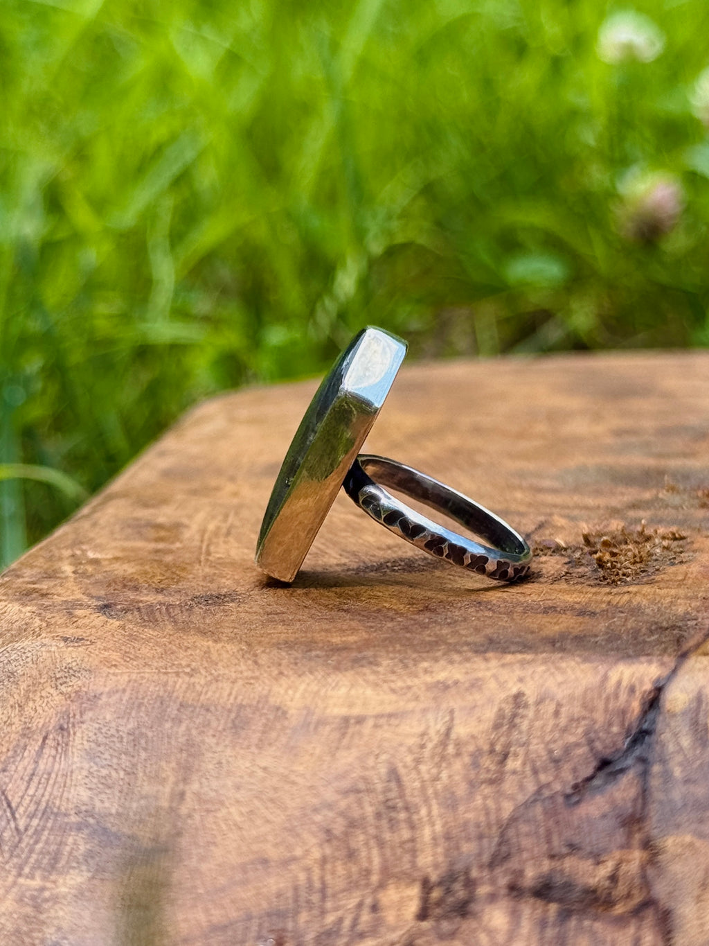 Labradorite Coffin Statement Ring