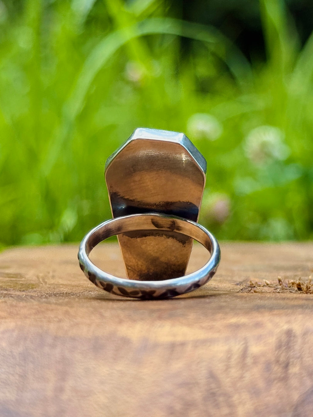 Labradorite Coffin Statement Ring