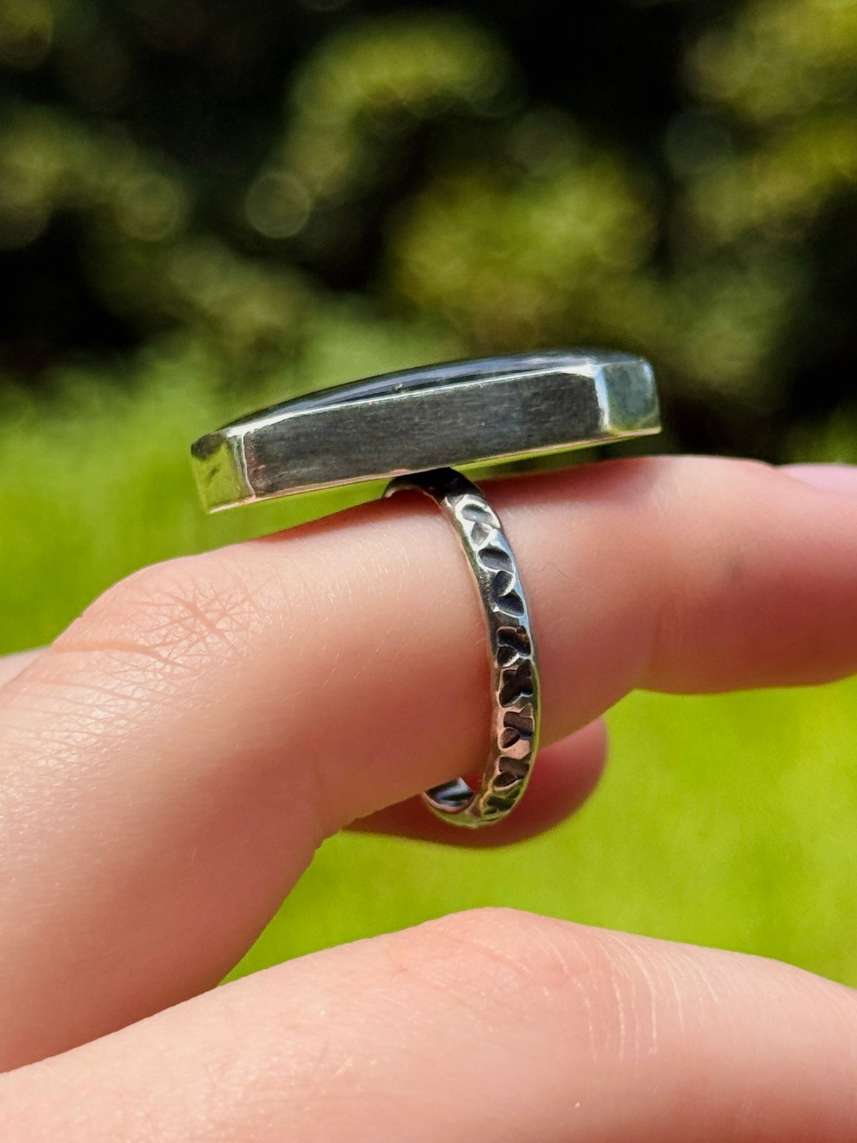 Labradorite Coffin Statement Ring