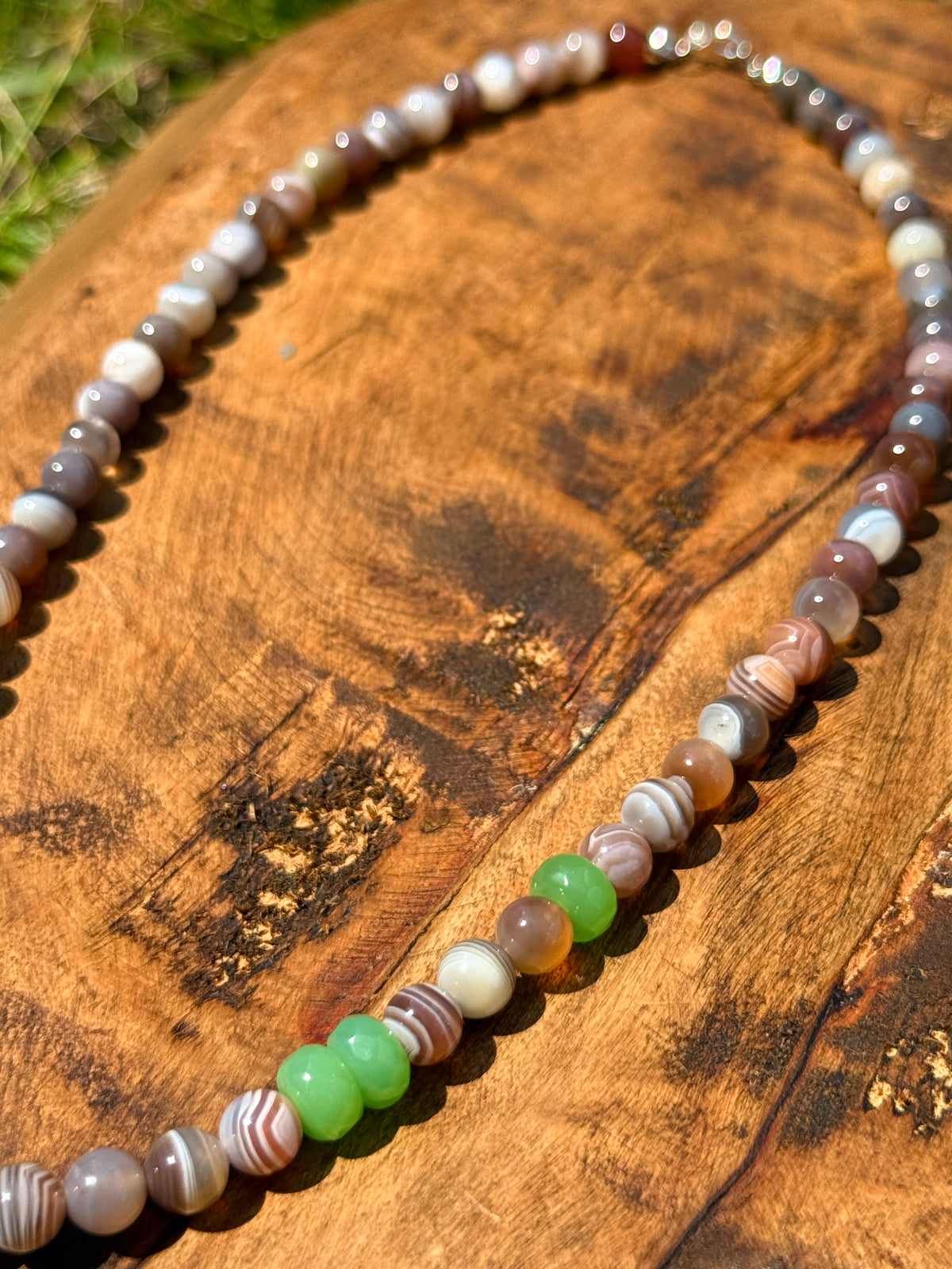 Raw Chrysoprase & Agate Choker