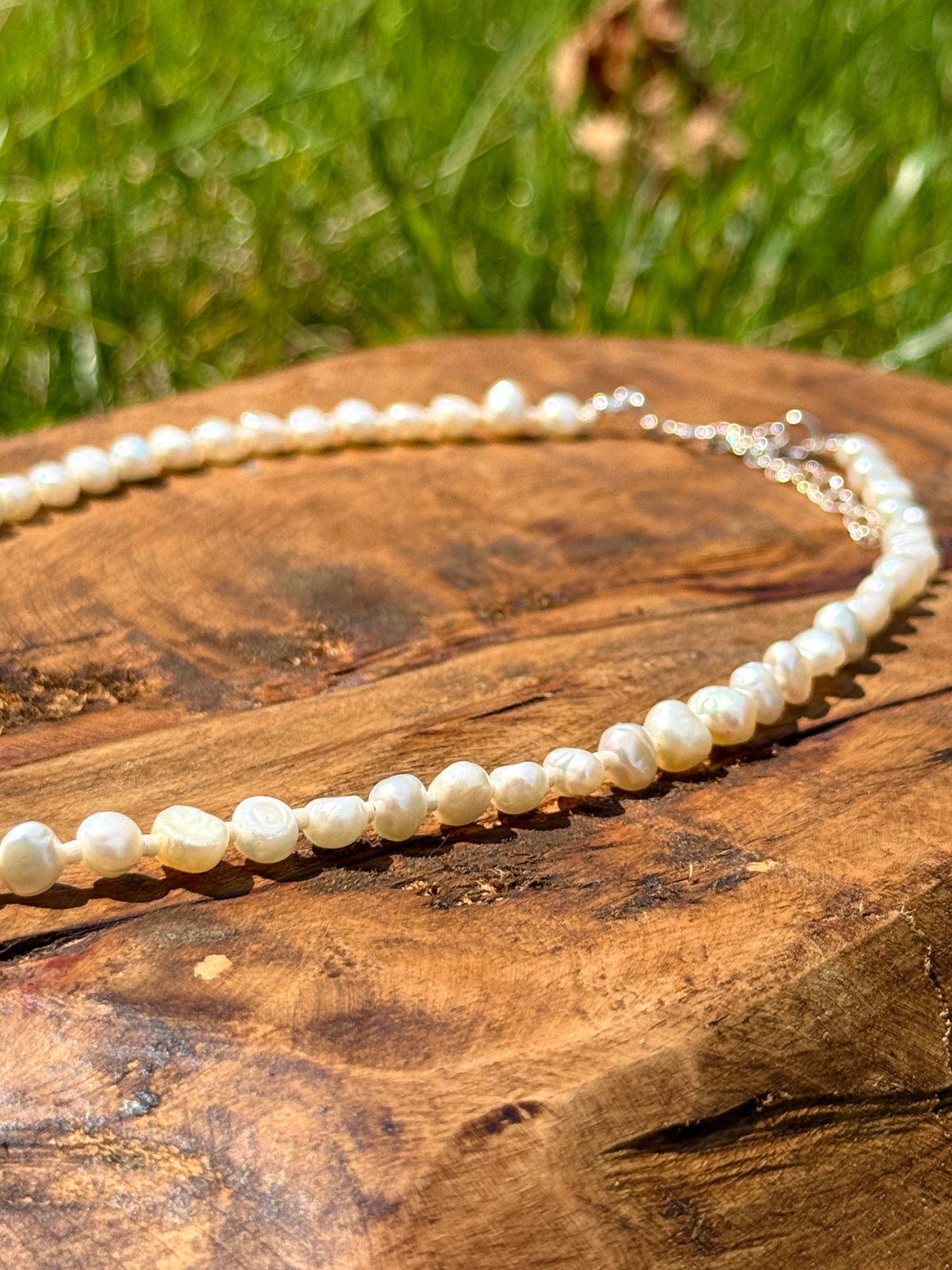 White Pearl and Turquoise Choker