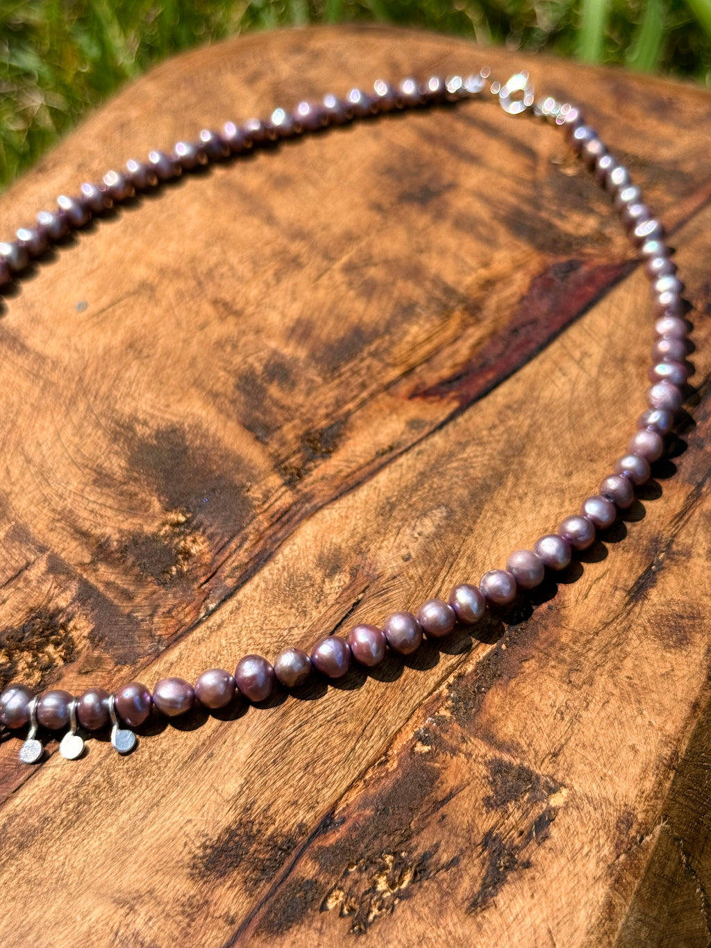 Purple Pearl & Chrysoprase Choker