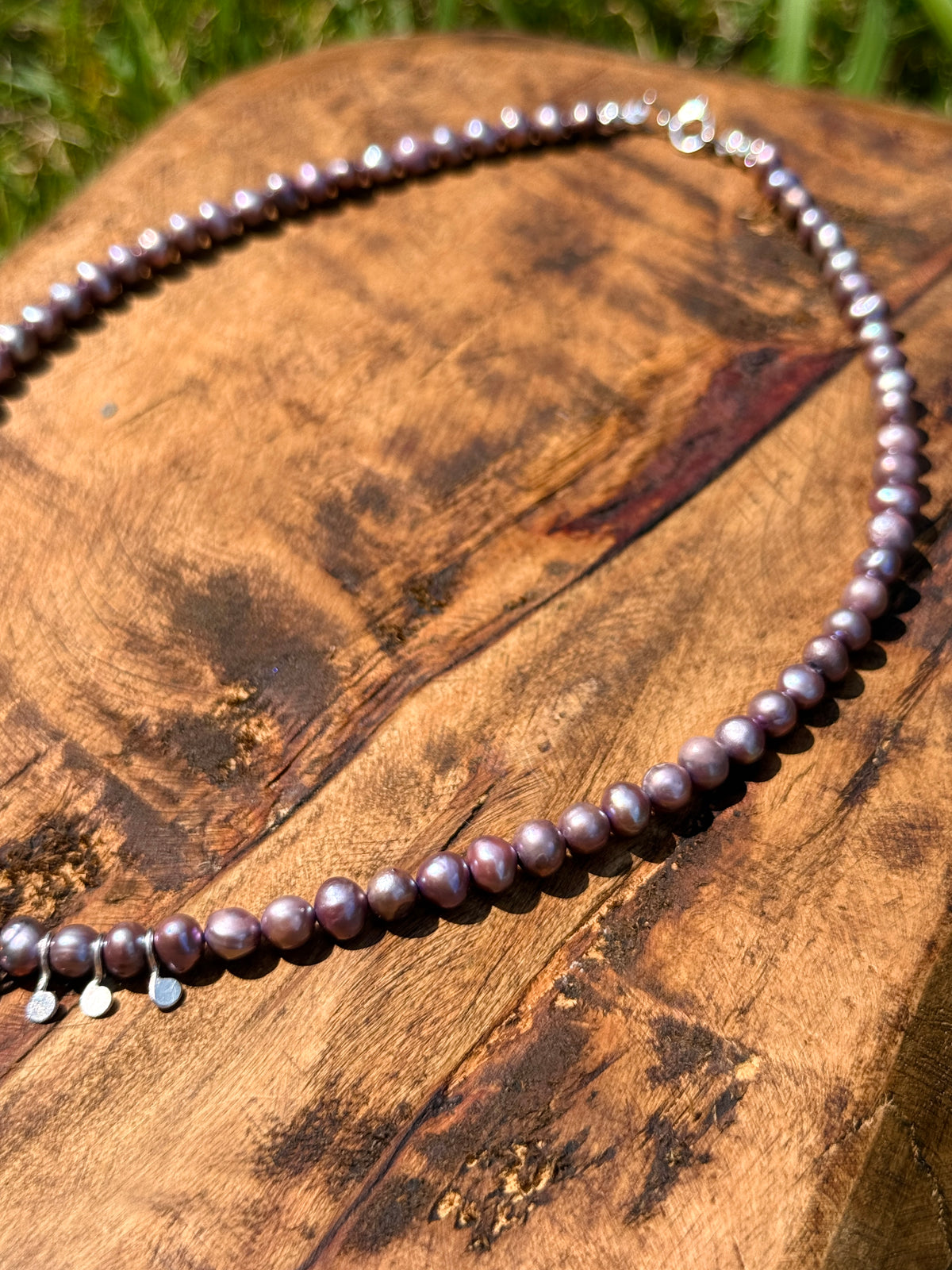 Purple Pearl & Chrysoprase Choker