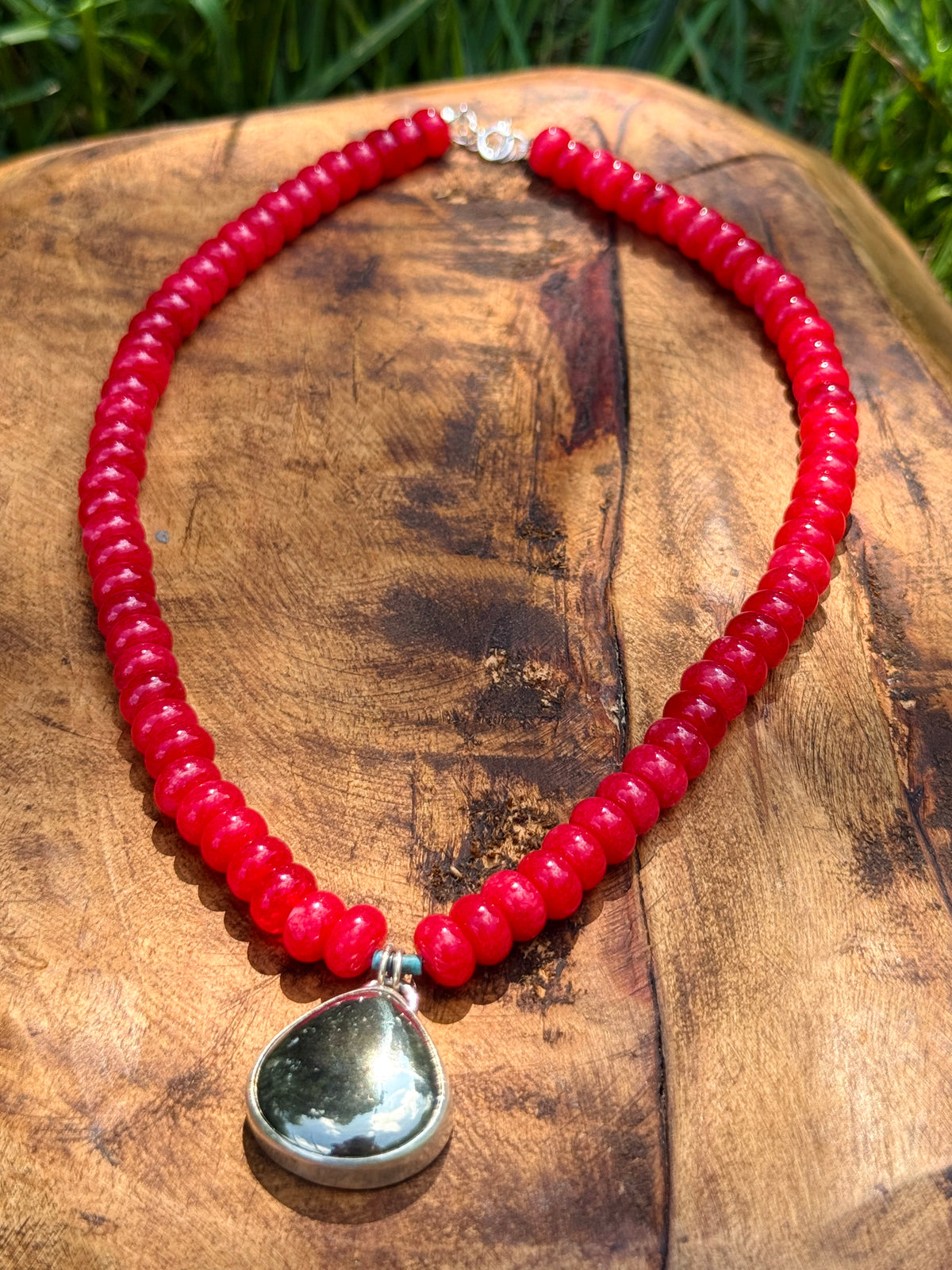 Red Jade Statement Necklace
