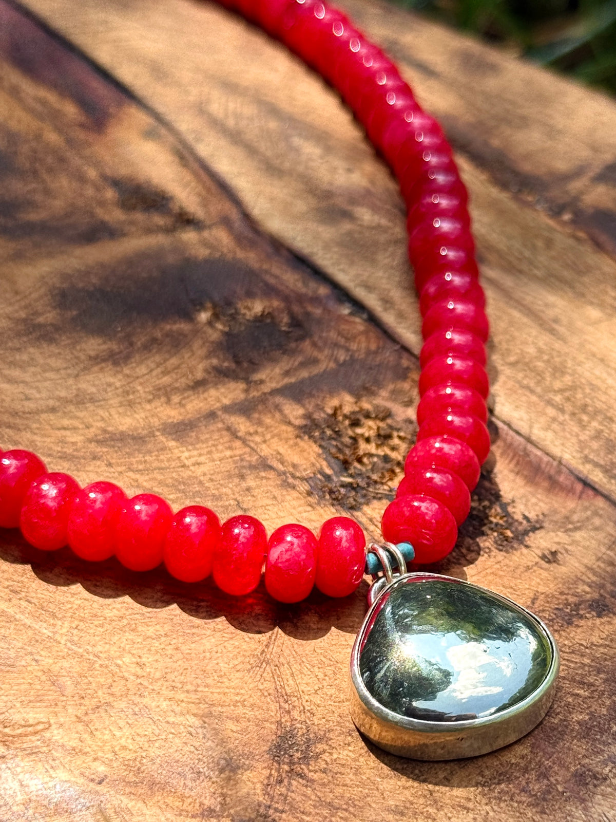Red Jade Statement Necklace