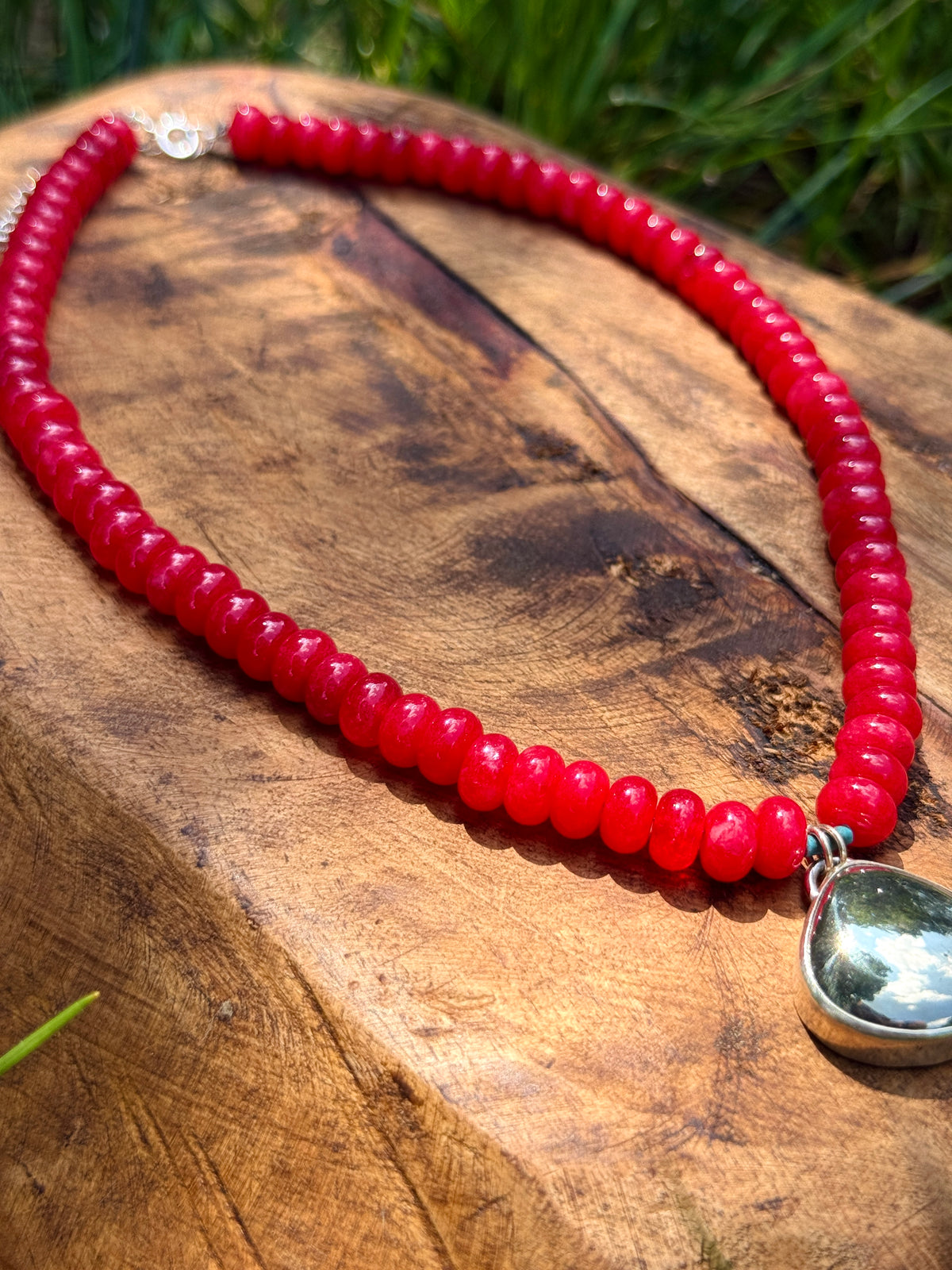 Red Jade Statement Necklace