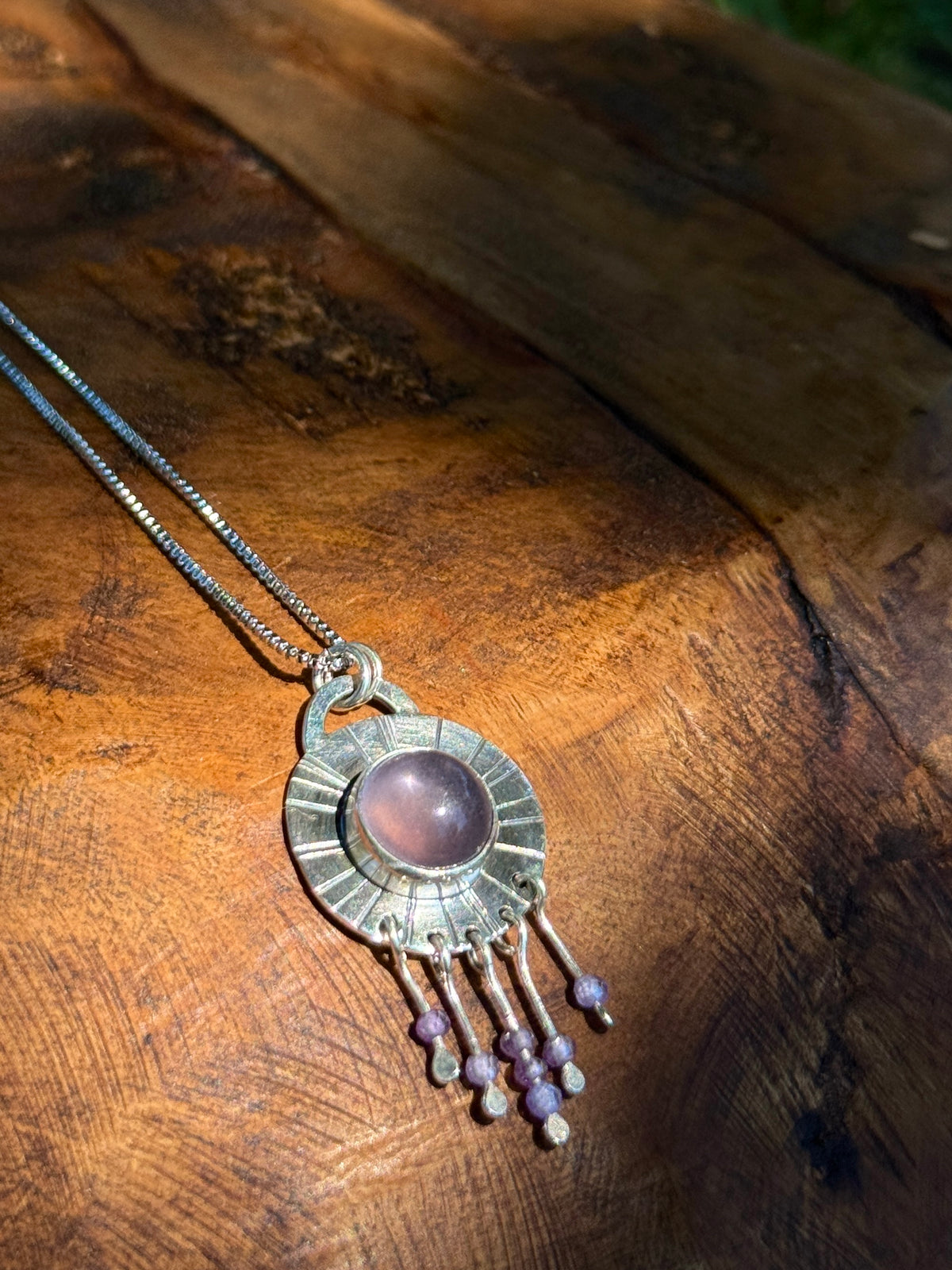Purple Fringe Necklace