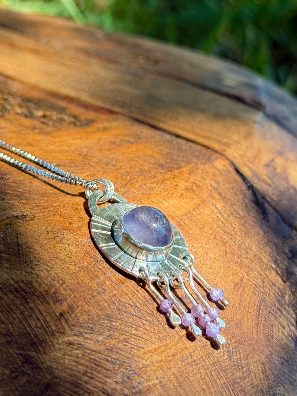 Purple Fringe Necklace