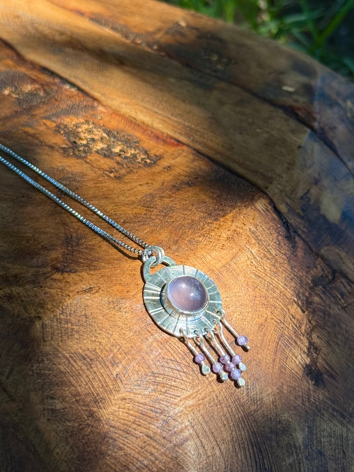 Purple Fringe Necklace