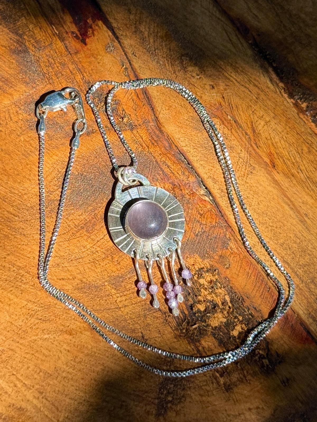 Purple Fringe Necklace