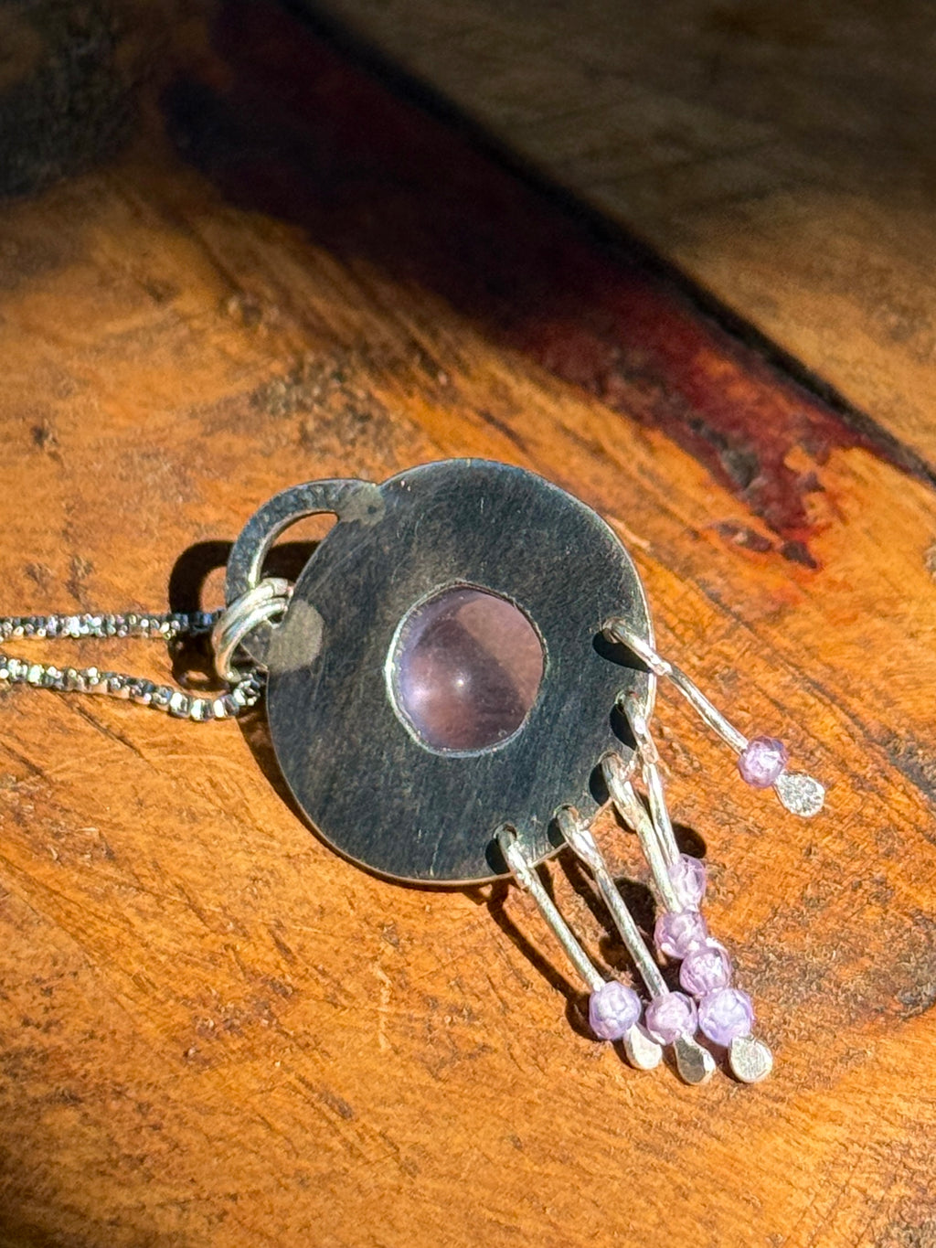 Purple Fringe Necklace