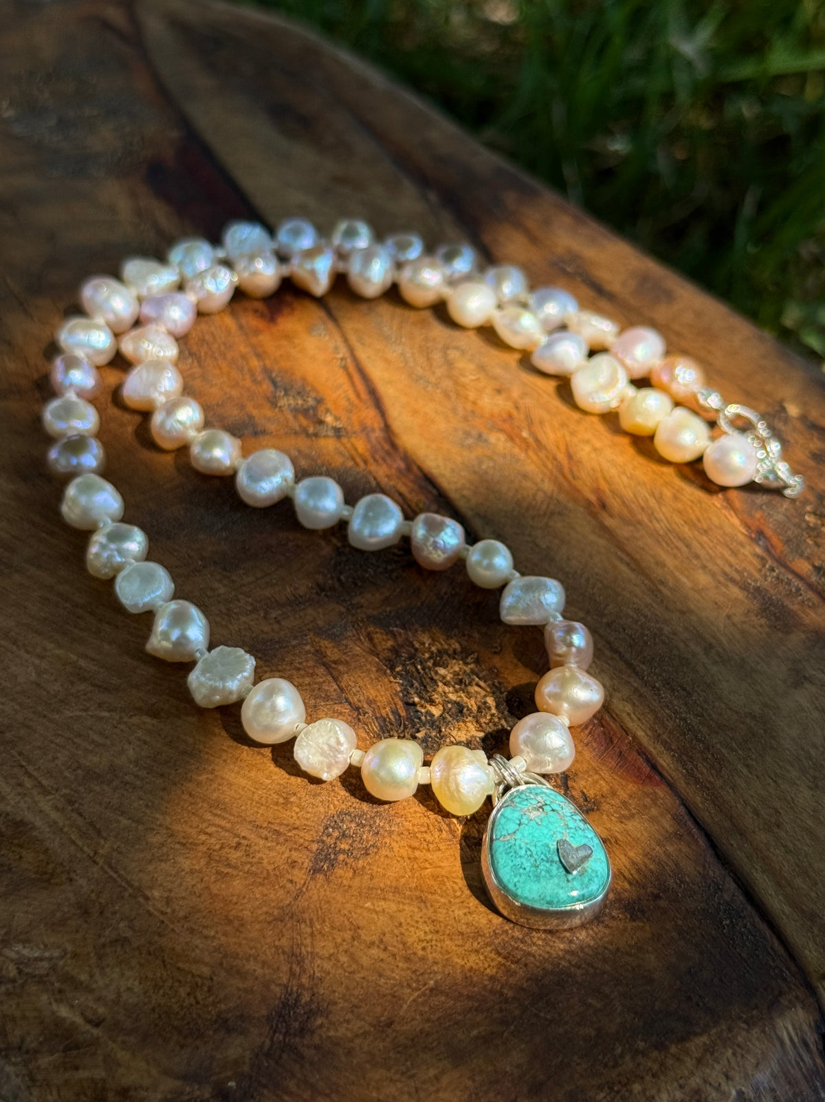 Rose Pearl and Turquoise Choker