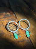 Chrysoprase Circle Stud Earrings