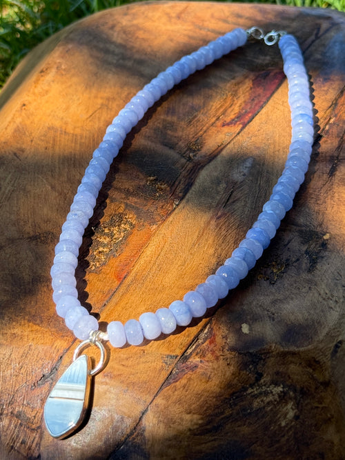 Blue Calcite Statement Necklace