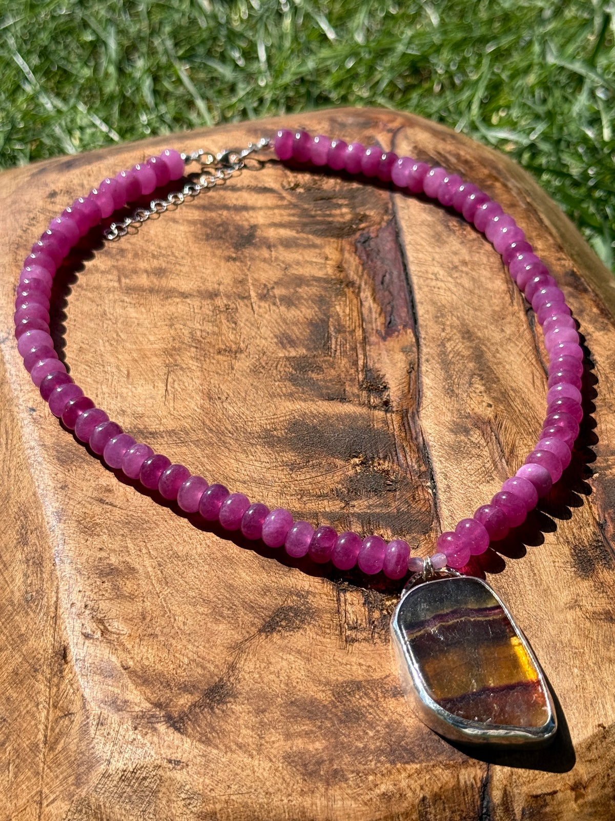 Sunset Fluorite Statement Necklace