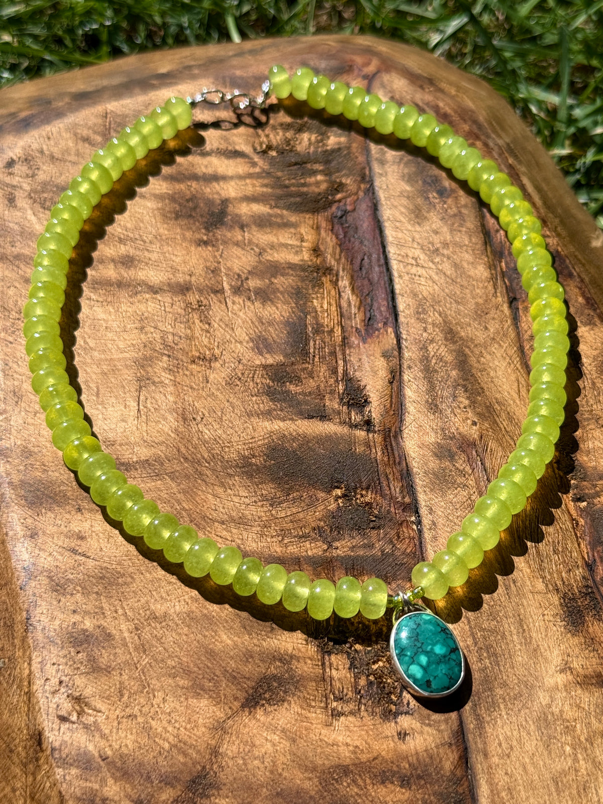 Neon Turquoise Statement Necklace