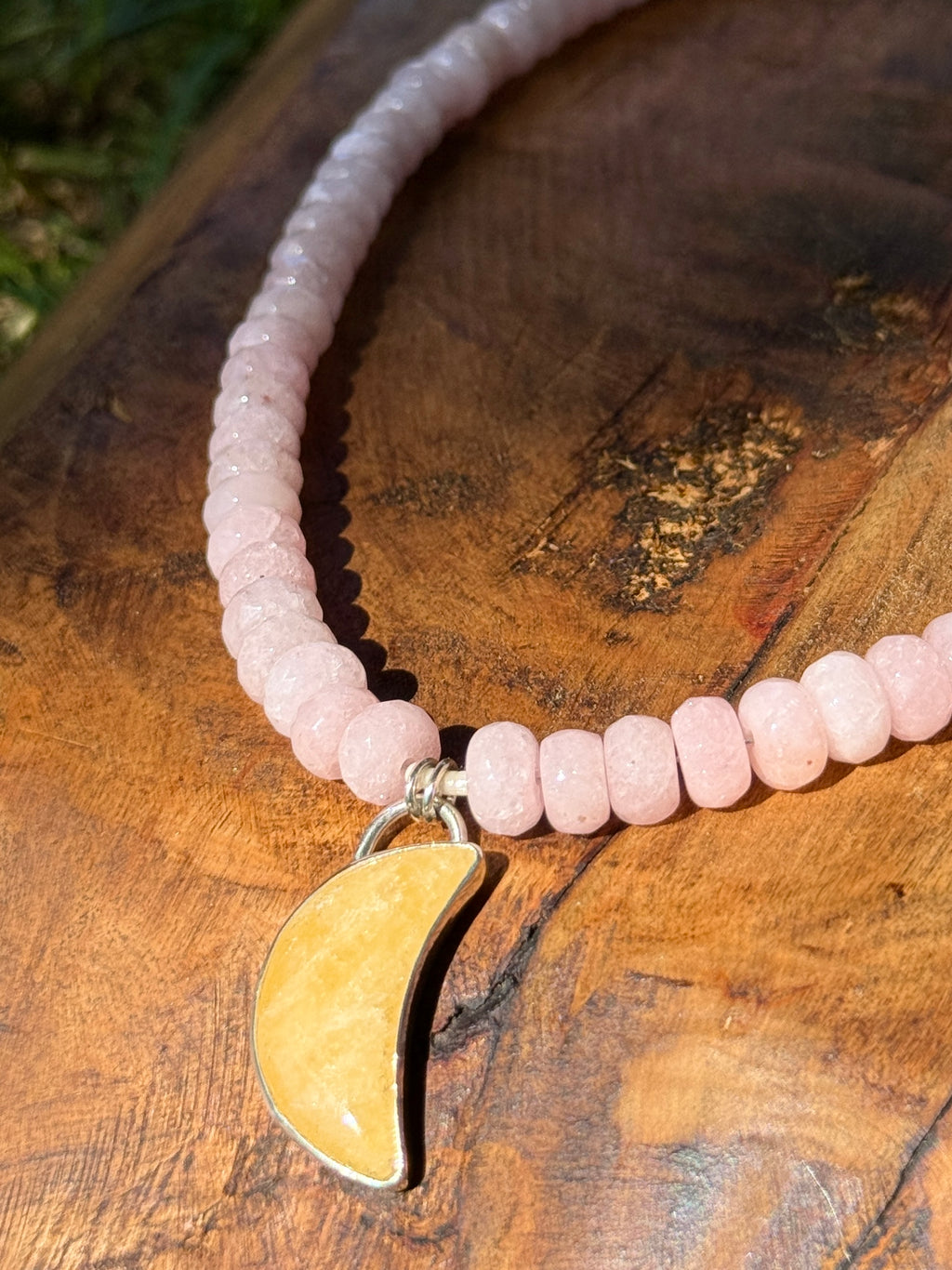 Orange Calcite Moon Statement Necklace