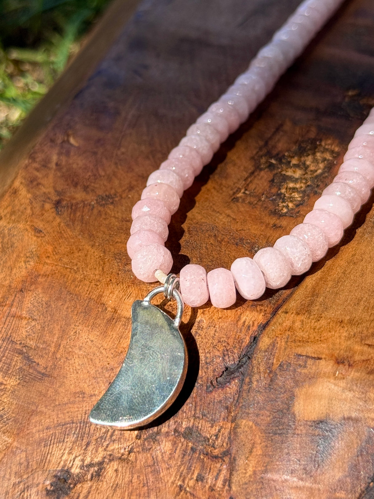 Orange Calcite Moon Statement Necklace