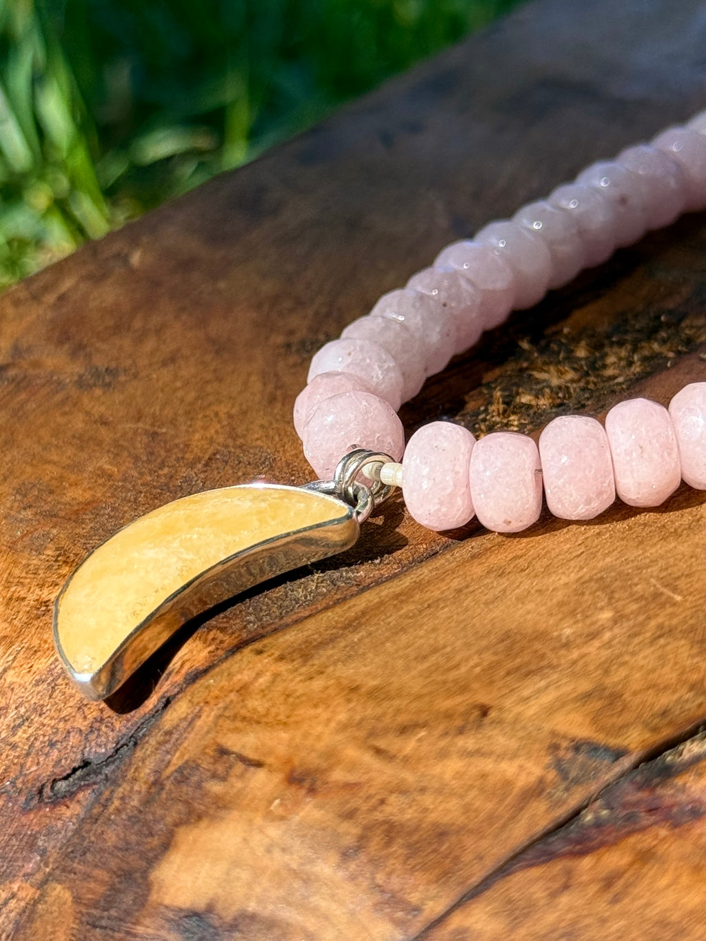 Orange Calcite Moon Statement Necklace
