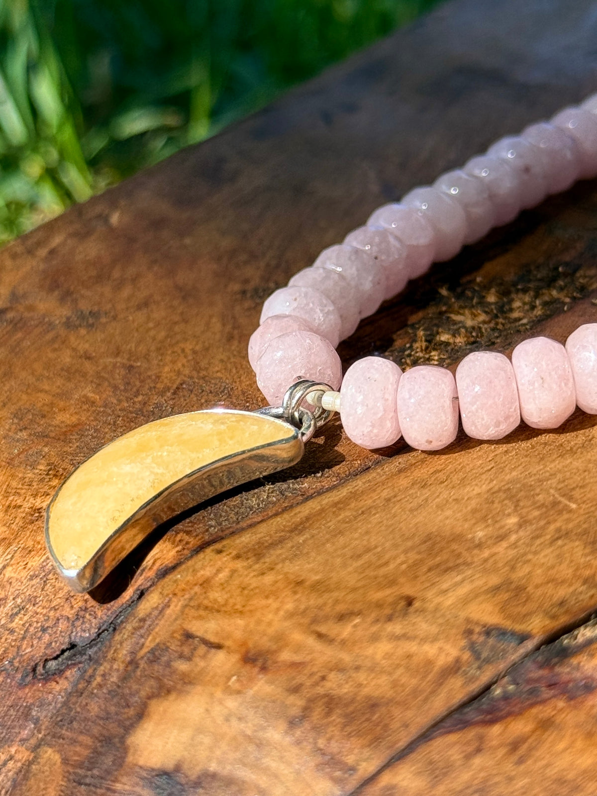 Orange Calcite Moon Statement Necklace