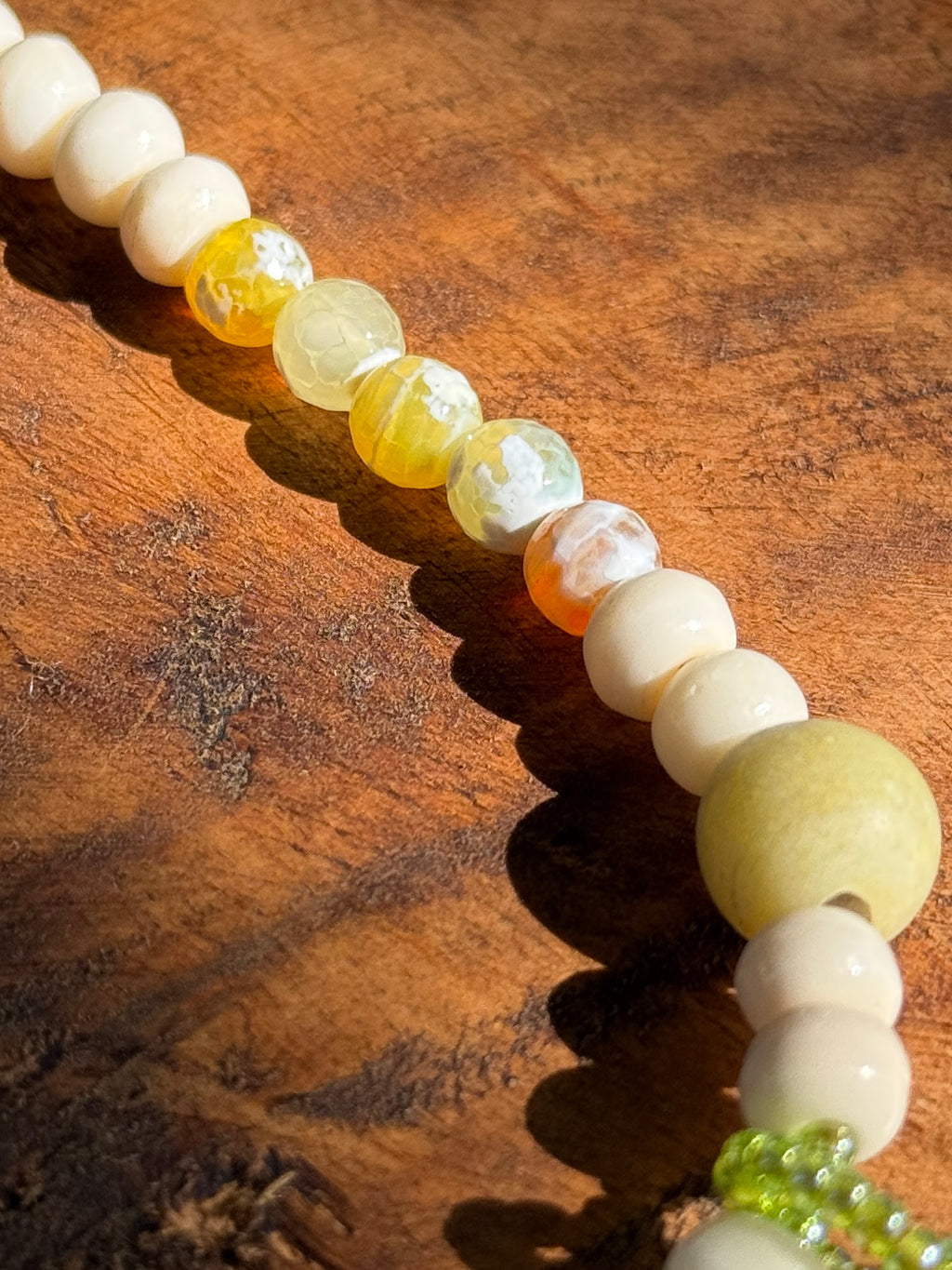 Chrysoprase & Bone Choker