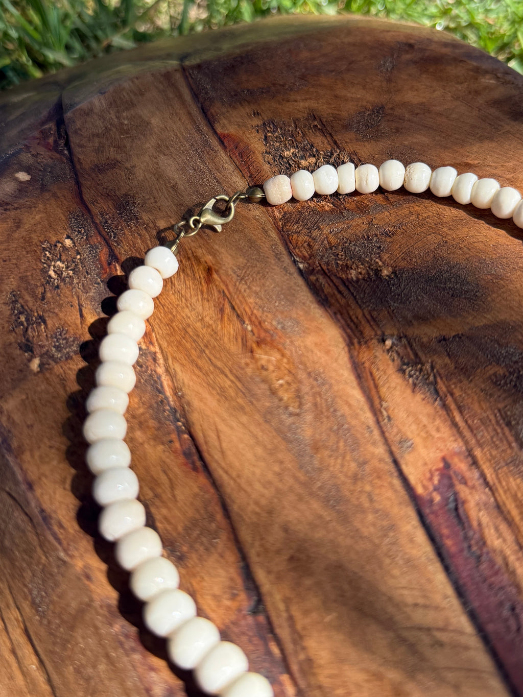 Chrysoprase & Bone Choker