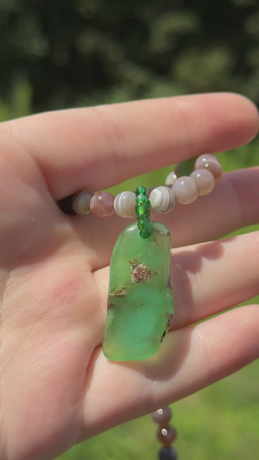 Raw Chrysoprase & Agate Choker