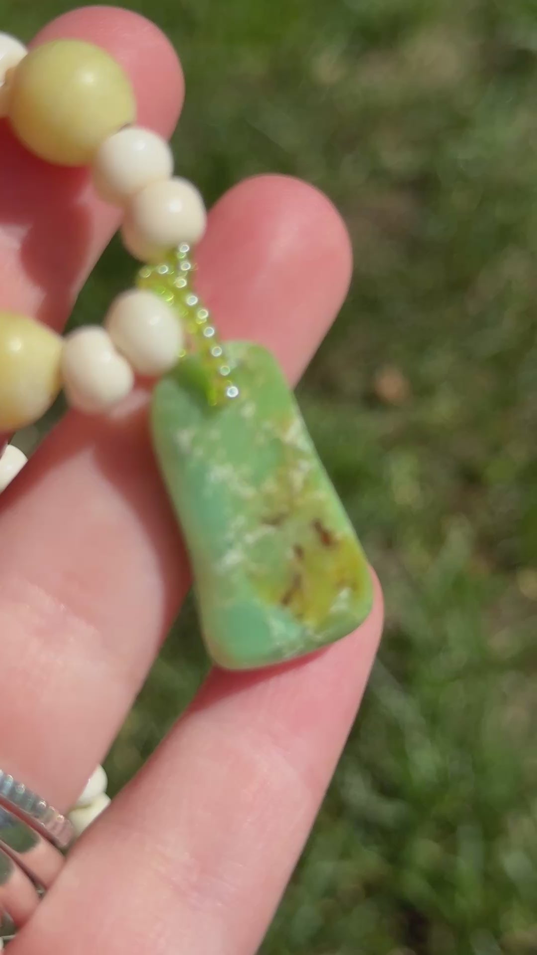 Chrysoprase & Bone Choker