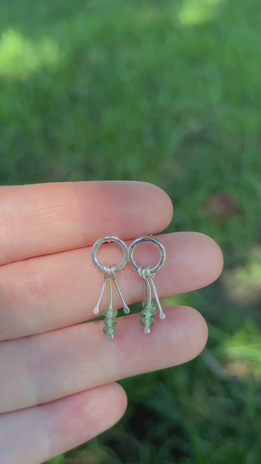 Mini Apatite Fringe Stud Earrings