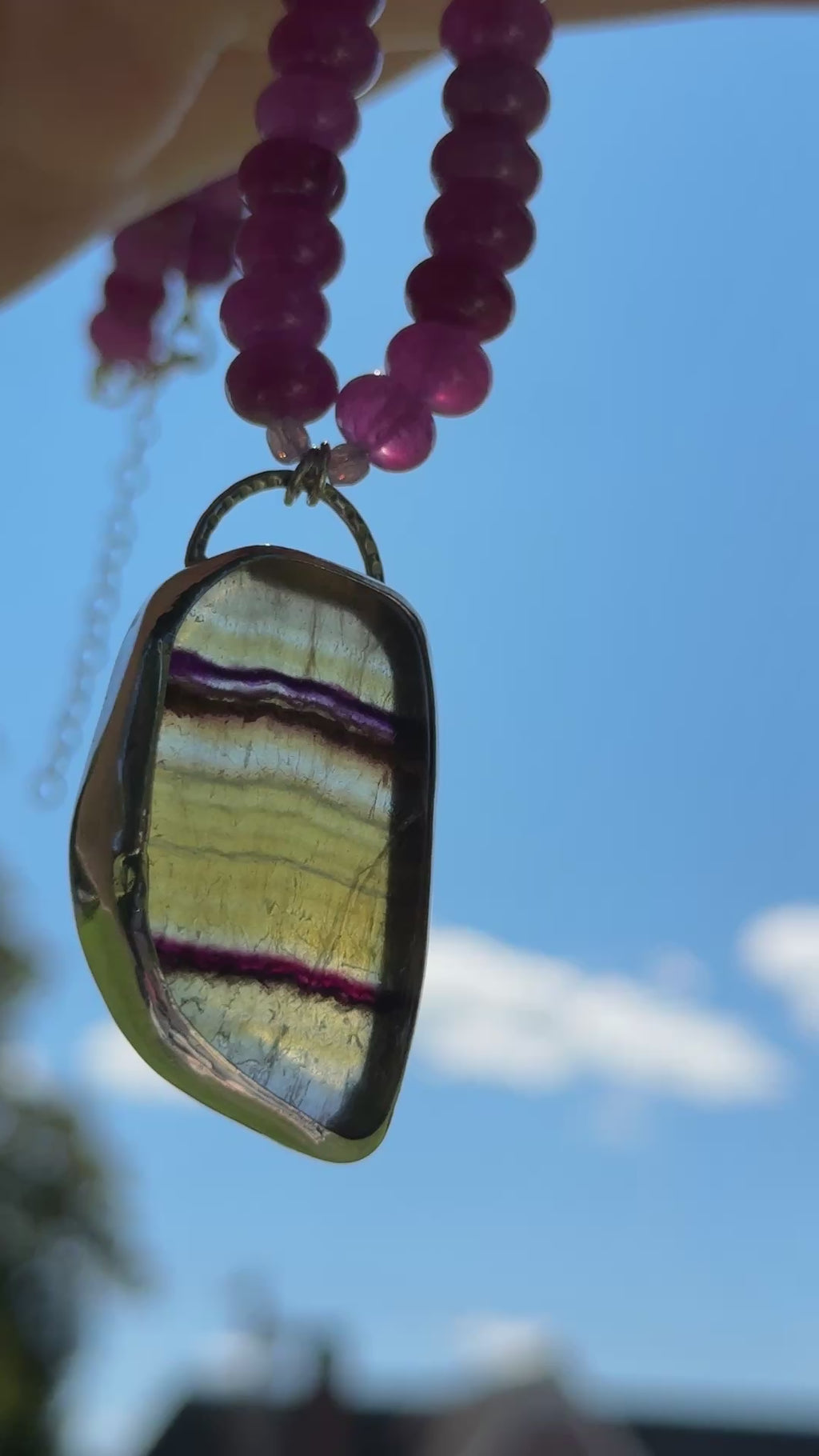 Sunset Fluorite Statement Necklace